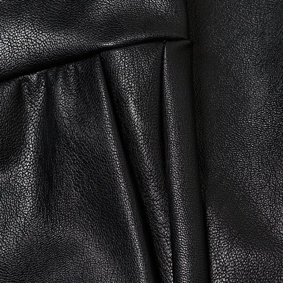 Commando Black Faux Leather Jogger Pants With Elastic Waistband & Cuffed Ankles - Picture 12 of 12